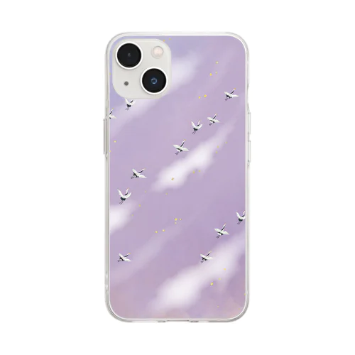 夕鶴 【yu_duru】iPhoneケース Soft Clear Smartphone Case