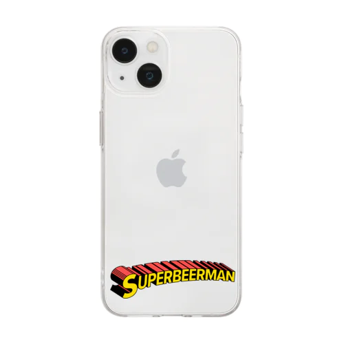 私はスーパービールマン Soft Clear Smartphone Case