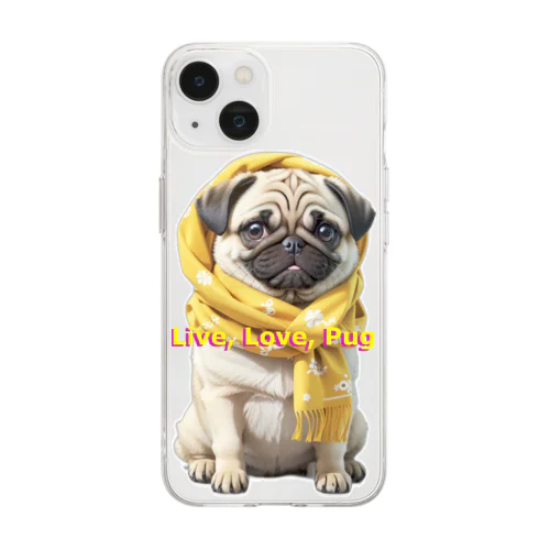 Smiling Pug, Sunshine Hug Soft Clear Smartphone Case