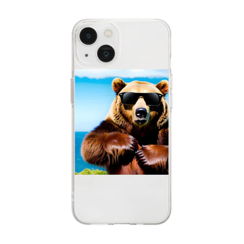 くま Soft Clear Smartphone Case
