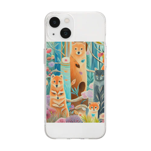 森の中の世界 Soft Clear Smartphone Case