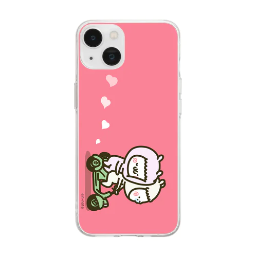 アルバカップル［バイク］Pink Soft Clear Smartphone Case