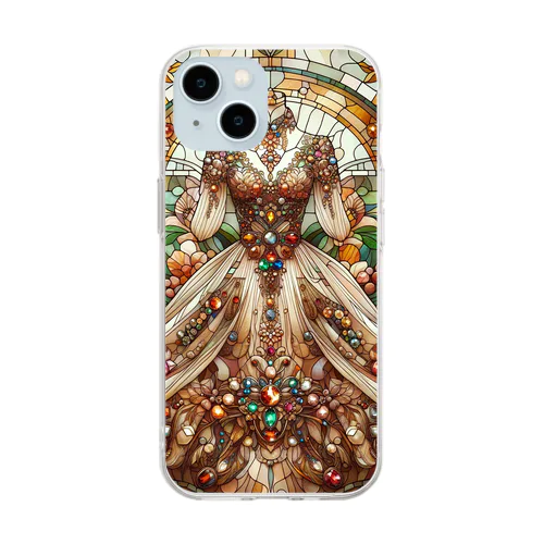 スチームパンクドレス antique Soft Clear Smartphone Case