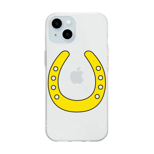 馬蹄（ホースシュー）Yellow Soft Clear Smartphone Case