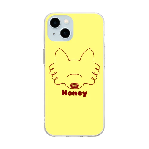 ハニー イエローグッズ イエロー×ブラウンライン Soft Clear Smartphone Case