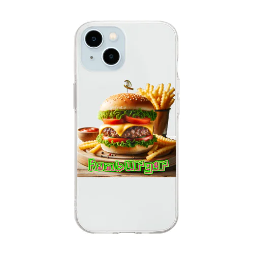 ハンバーガー Soft Clear Smartphone Case