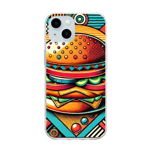 ドでかバーガー Soft Clear Smartphone Case