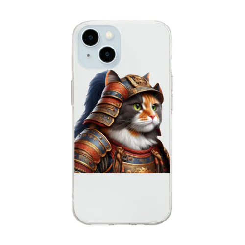 Cat warrior ① Soft Clear Smartphone Case