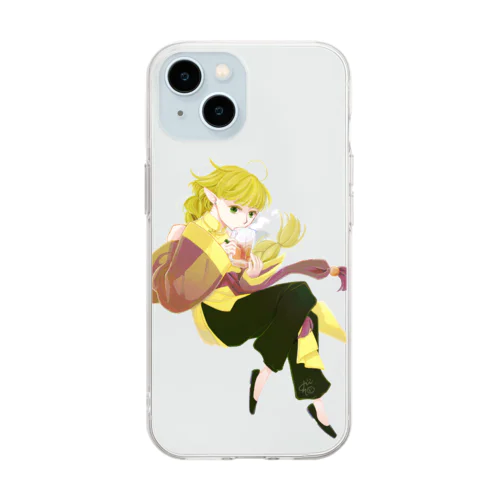 転生エルフちゃんの婚活事情 表紙イラスト（背景無し版） Soft Clear Smartphone Case