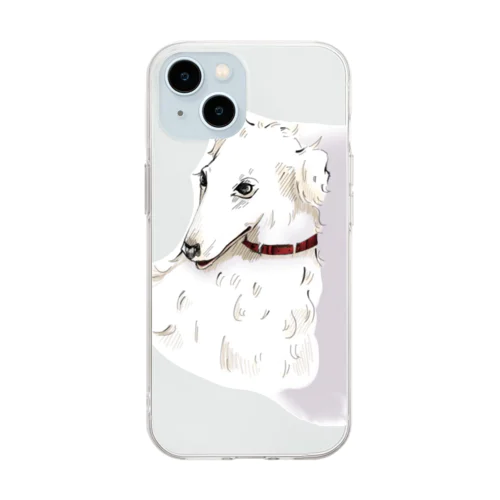 ボルゾイ　ルイーゼ Soft Clear Smartphone Case
