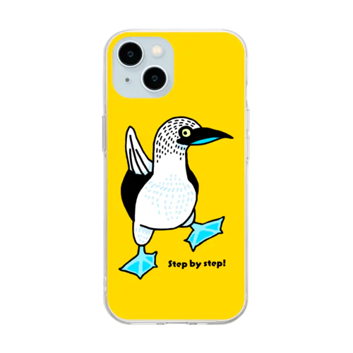 Step by step!（背景色ありVer.） Soft Clear Smartphone Case
