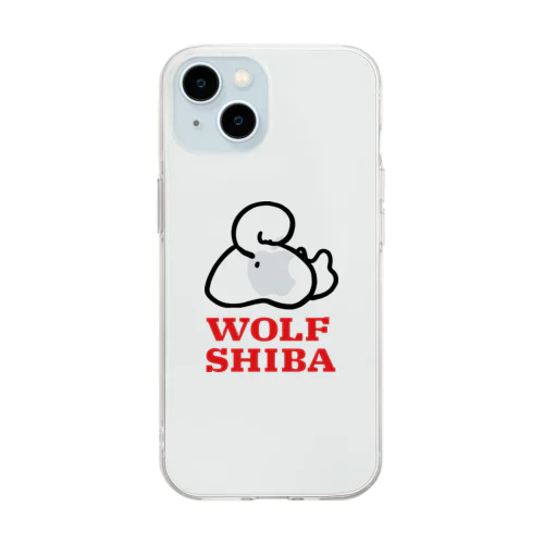 WOLFSHIBAロゴ Soft Clear Smartphone Case