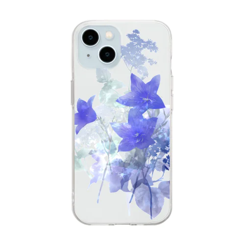 -桔梗- 花と草木の  Soft Clear Smartphone Case