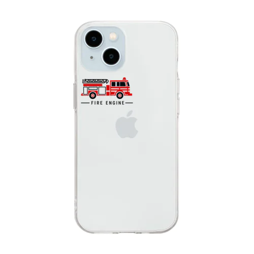 シンプル消防車② Soft Clear Smartphone Case