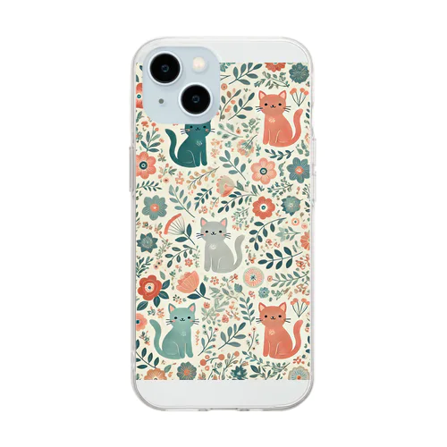 Batik Tokyo iPhoneケース - 伝統×モダンのアートデザイン 春バージョン #6 Soft Clear Smartphone Case