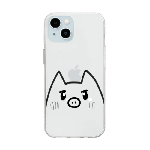 ひょっこりぶたちゃん Soft Clear Smartphone Case