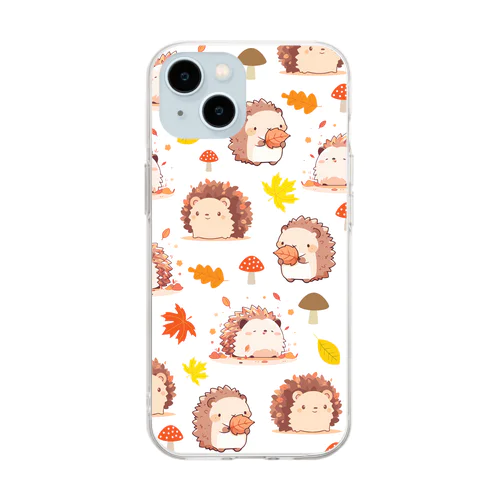 かわいいハリネズミ Soft Clear Smartphone Case