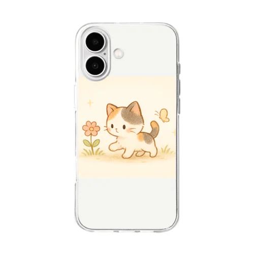 ミケのちいさなぼうけん 〜ふわふわな毎日に、小さなワクワクを〜 Soft Clear Smartphone Case