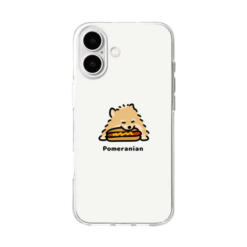 ポメラニアン　ねちゃった　クリームセーブル　 Soft Clear Smartphone Case
