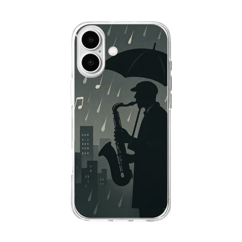 Jazz & Rain ─ 雨音とジャズの街角 Soft Clear Smartphone Case