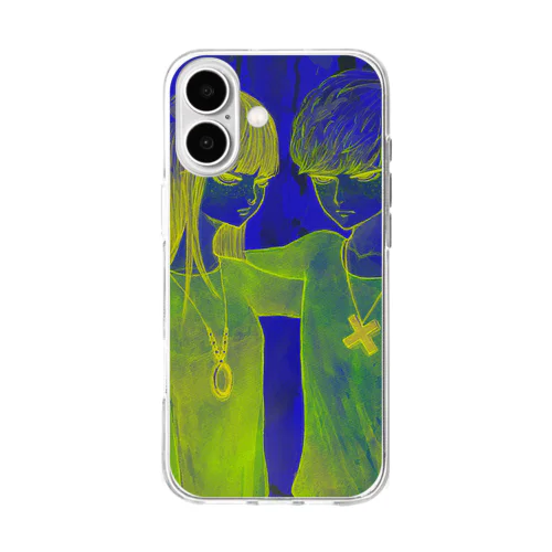 ●✕BLUE Soft Clear Smartphone Case