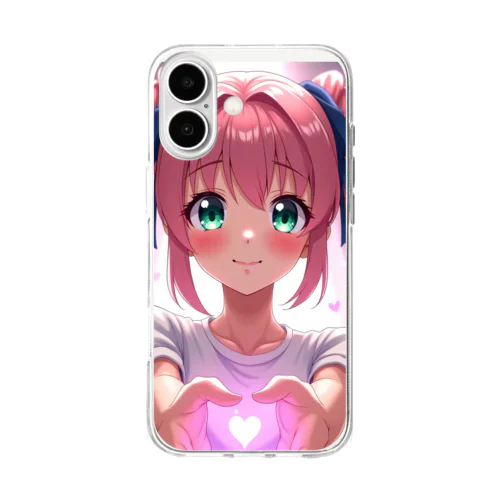 わたしをぎゅ～してくれるTシャツ Soft Clear Smartphone Case