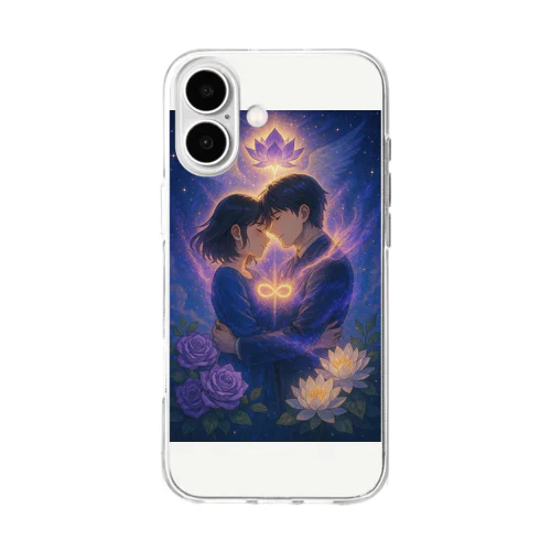 ツインレイ一ヒーリングアートグッズ Soft Clear Smartphone Case