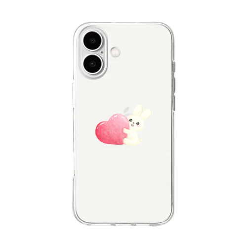 ハートぎゅっと！うさぎちゃん Soft Clear Smartphone Case