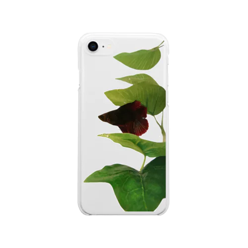 黒いベタ Soft Clear Smartphone Case