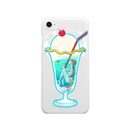 クリームソーダの海 Soft Clear Smartphone Case