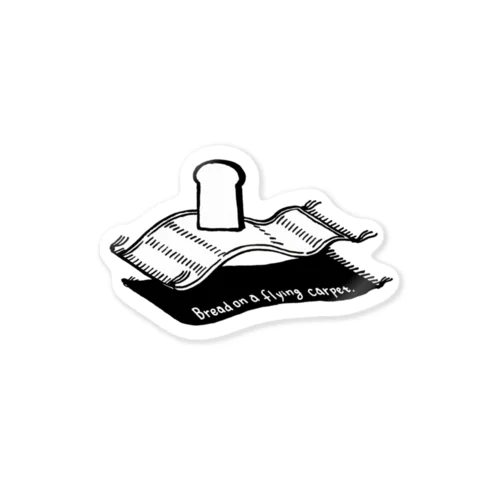 空飛ぶ絨毯に乗るパン Sticker