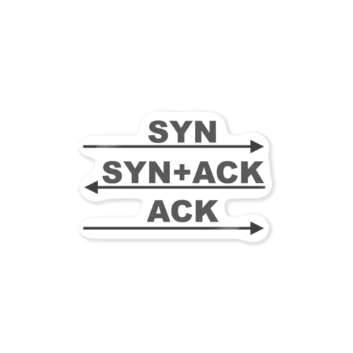 3wayハンドシェイク（灰色） Sticker