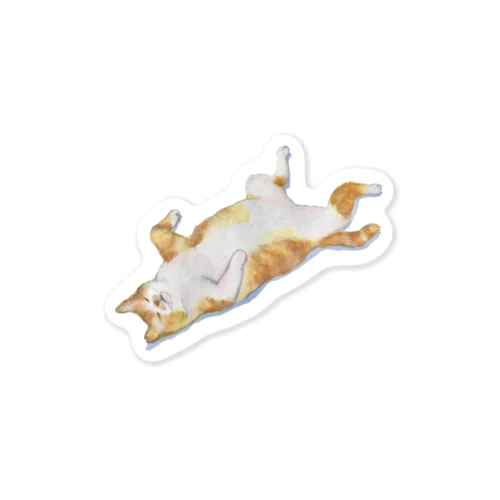 スヤスヤちゃしろ猫グッズ Sticker