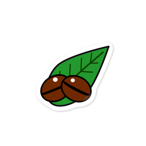 スロット目のようなコーヒー豆 Sticker