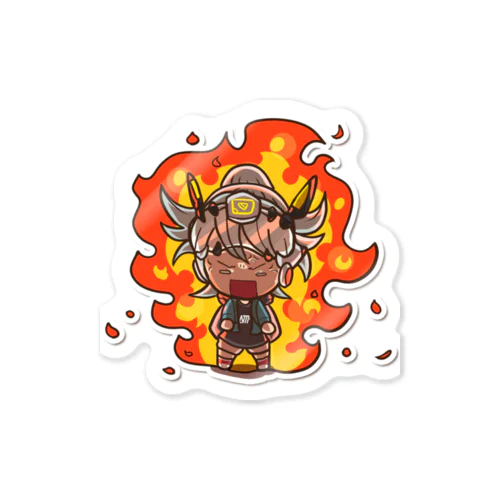 サイバーパンクイラスト　「この豚野郎！！」の言葉なし Sticker