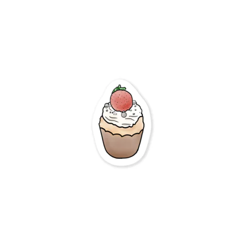 いちごのカップケーキ🧁 Sticker