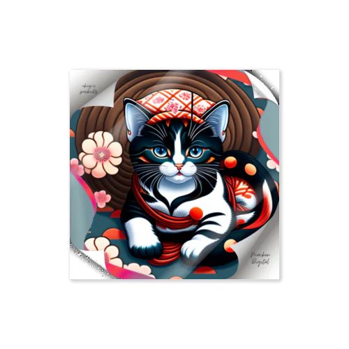 浮世絵catsパンクシティ 葛飾キャッツ斎（猫名 ベニエル） Sticker