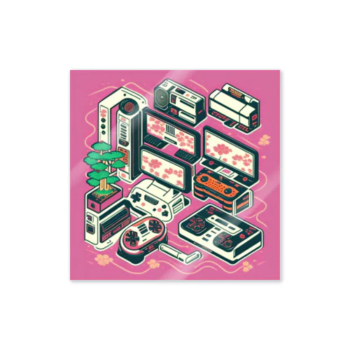 エモくてレトロなlofiアート【さくさ育成拡張ゲーム機】 Sticker