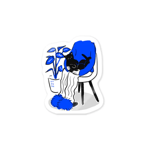 黒猫ちゃんとチル Sticker