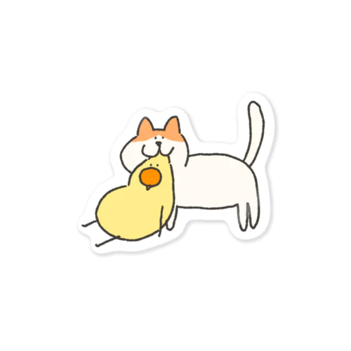 ネコで移動するトリ2 Sticker