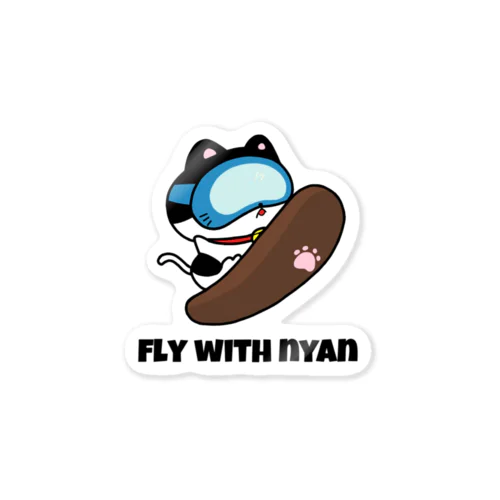 FLY WITH NYAN スノボねこ Sticker