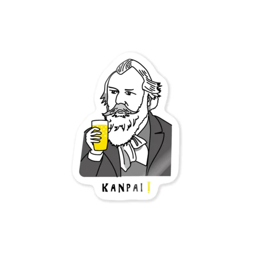 偉人 × BEER（ブラームス） Sticker