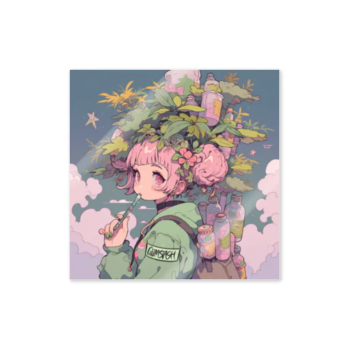 glimstash anime ステッカー　CBD THC リキッド Sticker