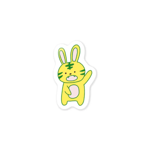 うさタイガー　みどり Sticker