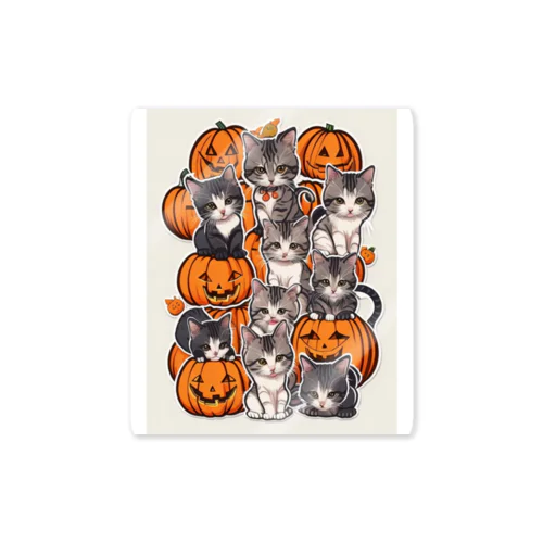 ハロウィンと猫 Sticker