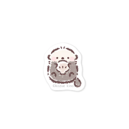 ホタテ貝をくわえる赤ちゃんラッコ Sticker