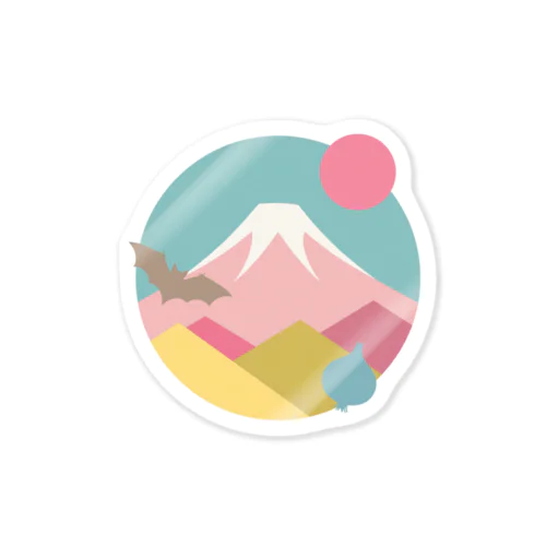 1富士 2コウモリ 3タマネギ Sticker