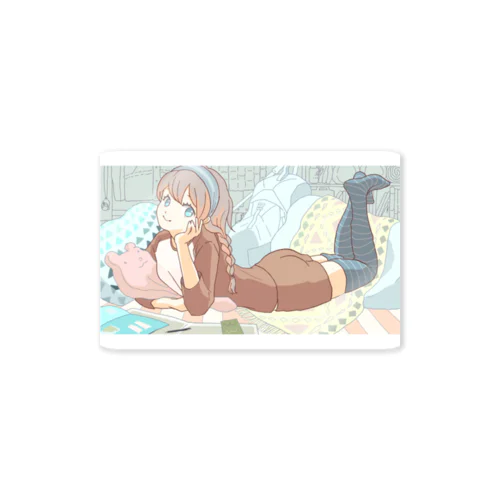 登山計画中女子 Sticker