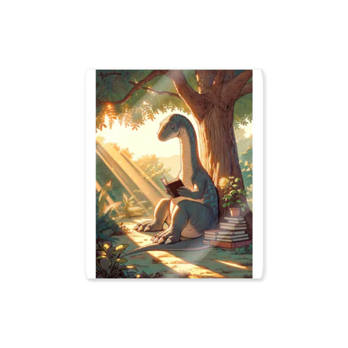 ブラキオサウルスと読書 Sticker