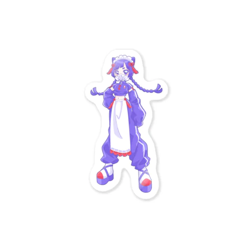 チャイナなジャージメイド/バイオレット Sticker